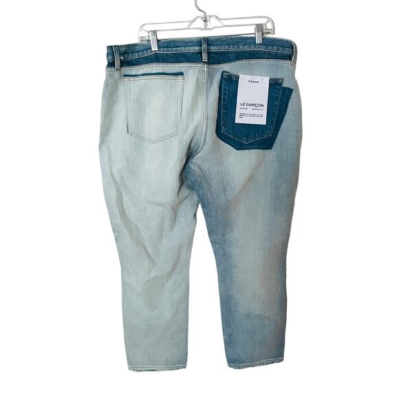 NWT Frame Le Garcon Distressed Straight Leg Mid Rise Plus Size 34 Jeans - Picture 3 of 8